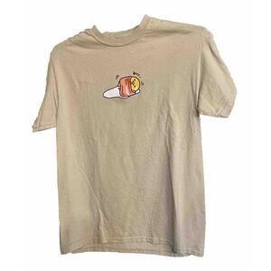 Gudetama The Lazy Egg T-Shirt Graphic Wrapped in Bacon Size Medium‎